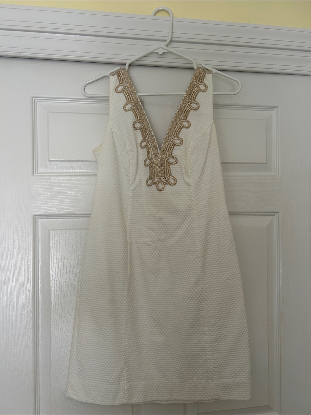 Lilly Pulitzer Cream Mini Dress with Gold Trim